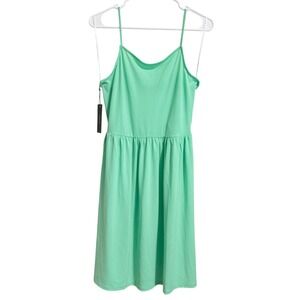 Vero Moda Vmilane Singlet Short Dress Jade Cream Green Spaghetti Strap Size M